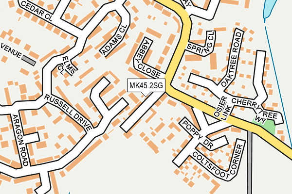 MK45 2SG map - OS OpenMap – Local (Ordnance Survey) MK45 2SG map - OS OpenMap – Local (Ordnance Survey)