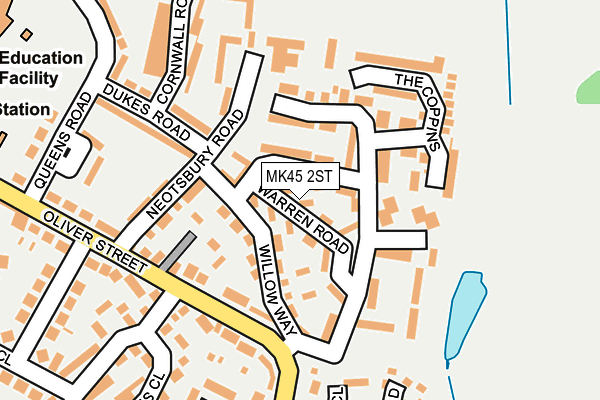MK45 2ST map - OS OpenMap – Local (Ordnance Survey)
