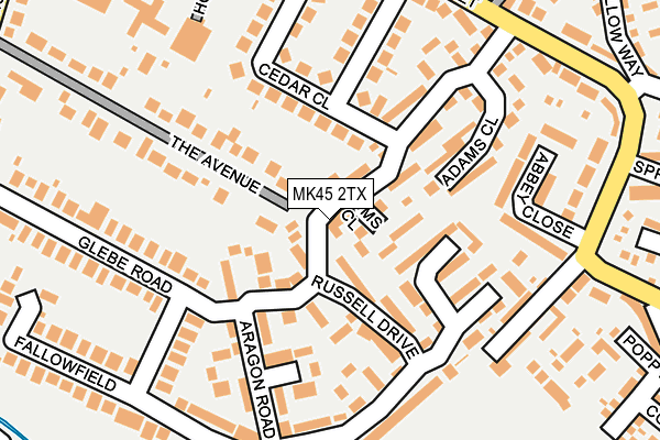 MK45 2TX map - OS OpenMap – Local (Ordnance Survey) MK45 2TX map - OS OpenMap – Local (Ordnance Survey)