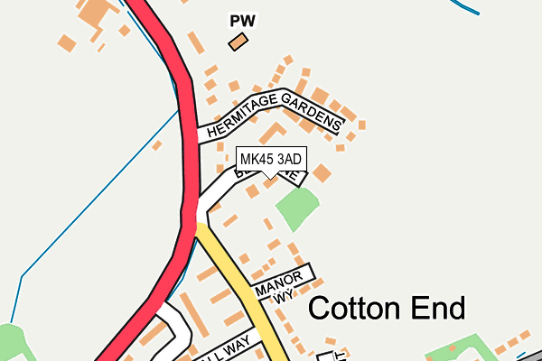 MK45 3AD map - OS OpenMap – Local (Ordnance Survey)