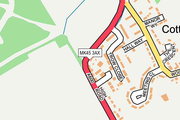 MK45 3AX map - OS OpenMap – Local (Ordnance Survey)