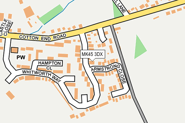 MK45 3DX map - OS OpenMap – Local (Ordnance Survey)