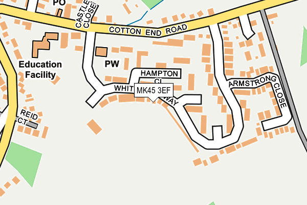 MK45 3EF map - OS OpenMap – Local (Ordnance Survey)
