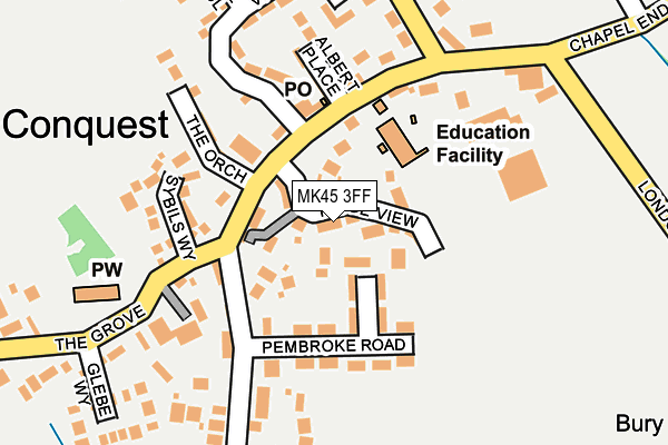 MK45 3FF map - OS OpenMap – Local (Ordnance Survey)