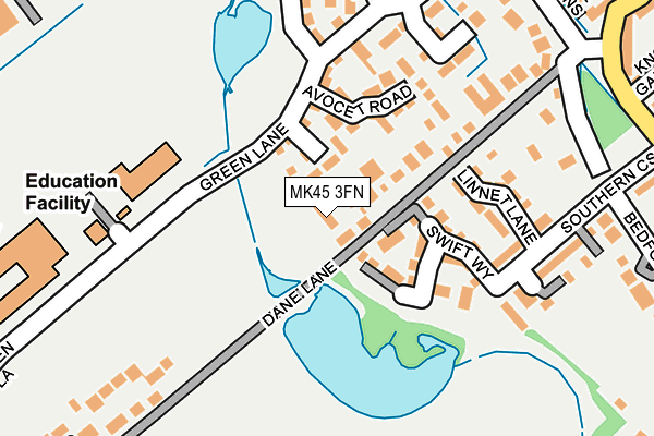 MK45 3FN map - OS OpenMap – Local (Ordnance Survey)