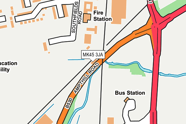 MK45 3JA map - OS OpenMap – Local (Ordnance Survey) MK45 3JA map - OS OpenMap – Local (Ordnance Survey)