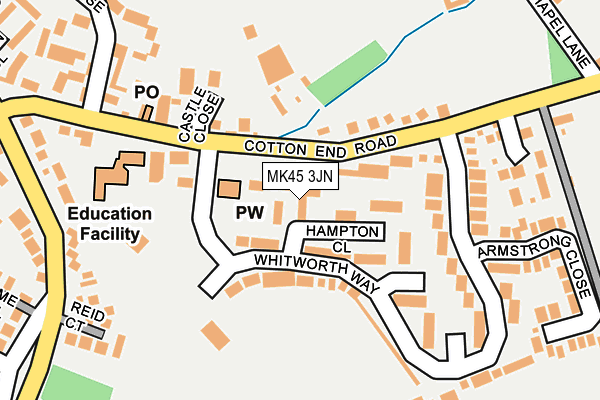MK45 3JN map - OS OpenMap – Local (Ordnance Survey)