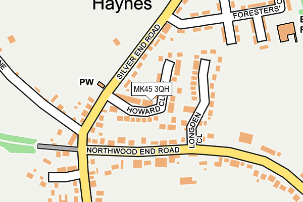 MK45 3QH map - OS OpenMap – Local (Ordnance Survey) MK45 3QH map - OS OpenMap – Local (Ordnance Survey)