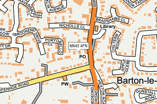 MK45 4FN map - OS OpenMap – Local (Ordnance Survey) MK45 4FN map - OS OpenMap – Local (Ordnance Survey)