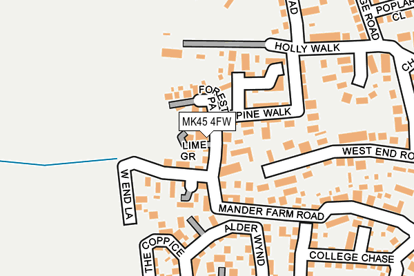 MK45 4FW map - OS OpenMap – Local (Ordnance Survey) MK45 4FW map - OS OpenMap – Local (Ordnance Survey)