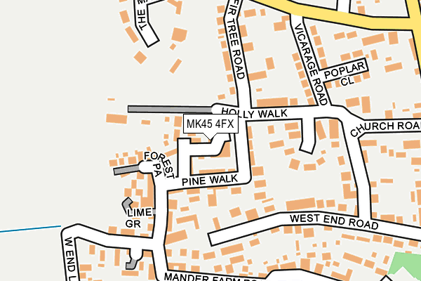 MK45 4FX map - OS OpenMap – Local (Ordnance Survey) MK45 4FX map - OS OpenMap – Local (Ordnance Survey)