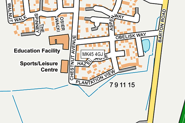 MK45 4GJ map - OS OpenMap – Local (Ordnance Survey) MK45 4GJ map - OS OpenMap – Local (Ordnance Survey)
