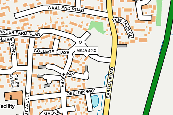 MK45 4GX map - OS OpenMap – Local (Ordnance Survey) MK45 4GX map - OS OpenMap – Local (Ordnance Survey)