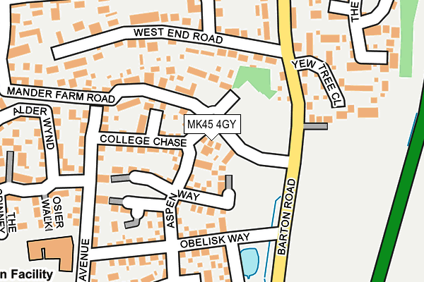 MK45 4GY map - OS OpenMap – Local (Ordnance Survey) MK45 4GY map - OS OpenMap – Local (Ordnance Survey)
