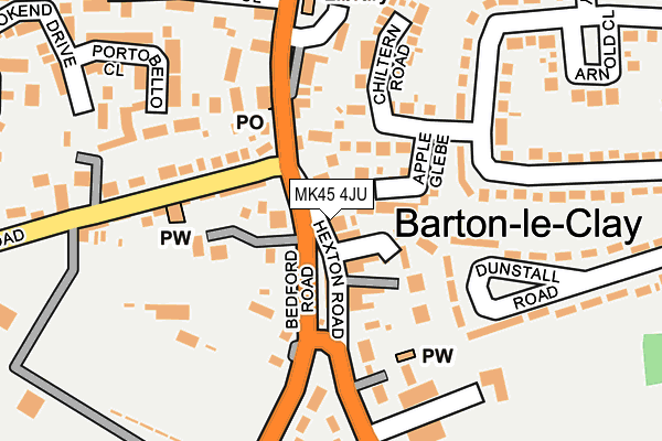 MK45 4JU map - OS OpenMap – Local (Ordnance Survey) MK45 4JU map - OS OpenMap – Local (Ordnance Survey)