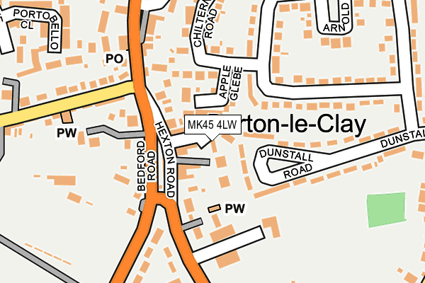 MK45 4LW map - OS OpenMap – Local (Ordnance Survey) MK45 4LW map - OS OpenMap – Local (Ordnance Survey)