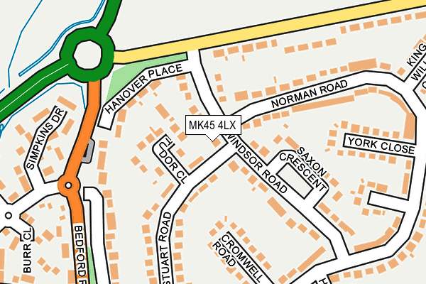 MK45 4LX map - OS OpenMap – Local (Ordnance Survey) MK45 4LX map - OS OpenMap – Local (Ordnance Survey)