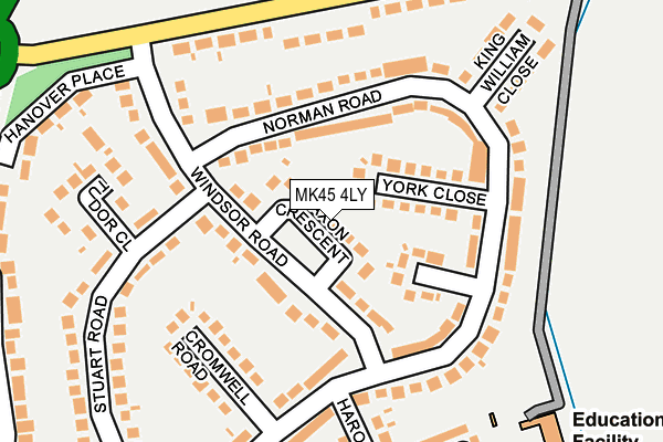 MK45 4LY map - OS OpenMap – Local (Ordnance Survey) MK45 4LY map - OS OpenMap – Local (Ordnance Survey)