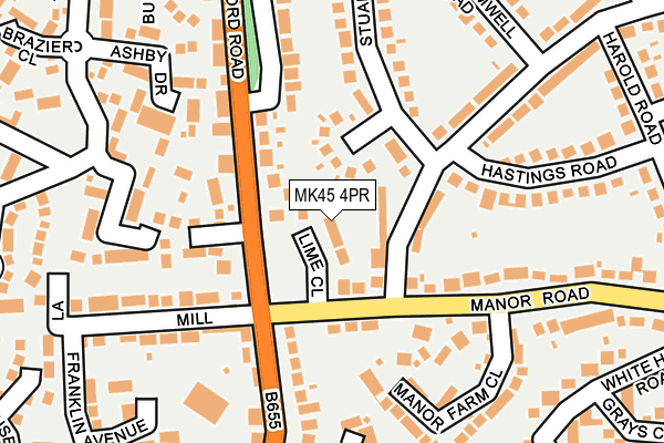 MK45 4PR map - OS OpenMap – Local (Ordnance Survey) MK45 4PR map - OS OpenMap – Local (Ordnance Survey)
