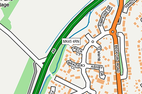 MK45 4RN map - OS OpenMap – Local (Ordnance Survey) MK45 4RN map - OS OpenMap – Local (Ordnance Survey)