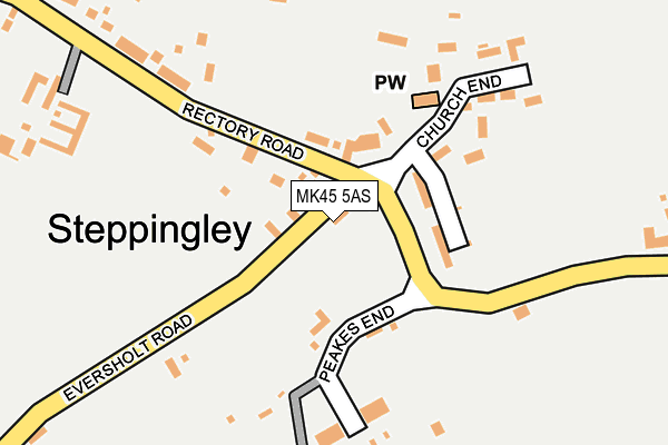 MK45 5AS map - OS OpenMap – Local (Ordnance Survey)