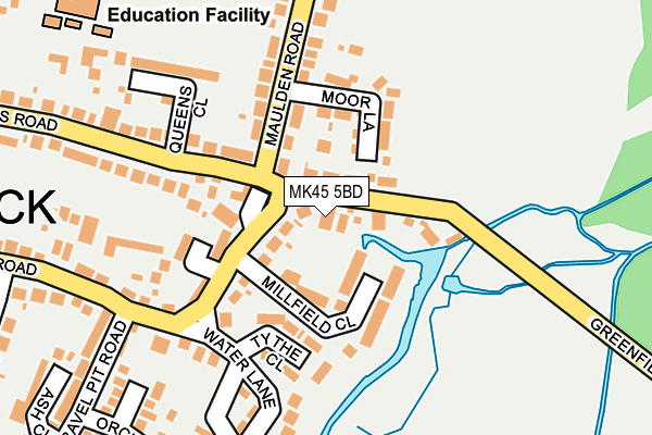 MK45 5BD map - OS OpenMap – Local (Ordnance Survey)