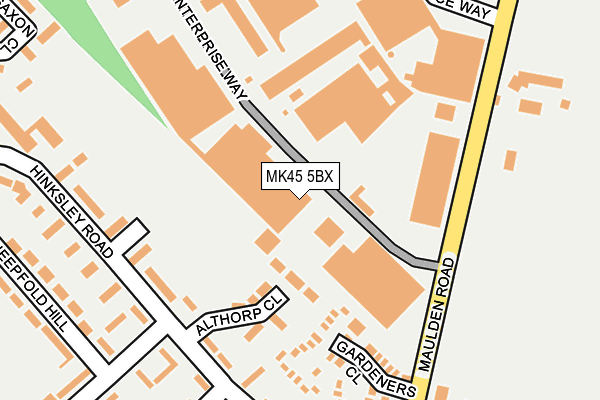 MK45 5BX map - OS OpenMap – Local (Ordnance Survey) MK45 5BX map - OS OpenMap – Local (Ordnance Survey)