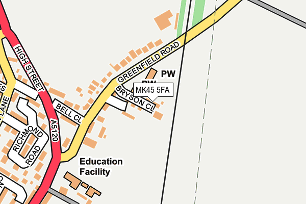MK45 5FA map - OS OpenMap – Local (Ordnance Survey) MK45 5FA map - OS OpenMap – Local (Ordnance Survey)