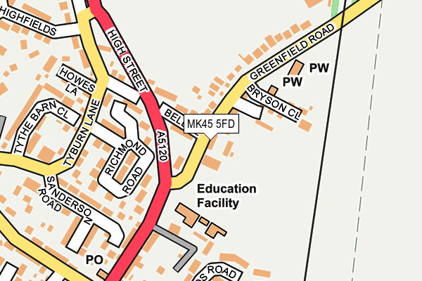 MK45 5FD map - OS OpenMap – Local (Ordnance Survey) MK45 5FD map - OS OpenMap – Local (Ordnance Survey)