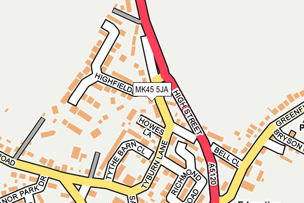 MK45 5JA map - OS OpenMap – Local (Ordnance Survey) MK45 5JA map - OS OpenMap – Local (Ordnance Survey)