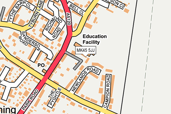 MK45 5JJ map - OS OpenMap – Local (Ordnance Survey) MK45 5JJ map - OS OpenMap – Local (Ordnance Survey)