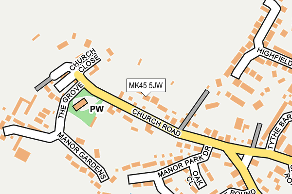 MK45 5JW map - OS OpenMap – Local (Ordnance Survey) MK45 5JW map - OS OpenMap – Local (Ordnance Survey)