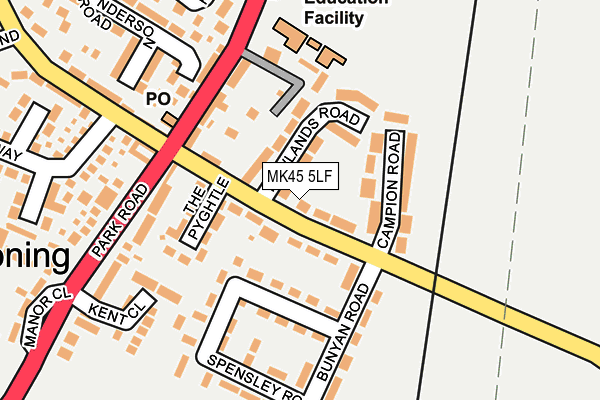 MK45 5LF map - OS OpenMap – Local (Ordnance Survey) MK45 5LF map - OS OpenMap – Local (Ordnance Survey)