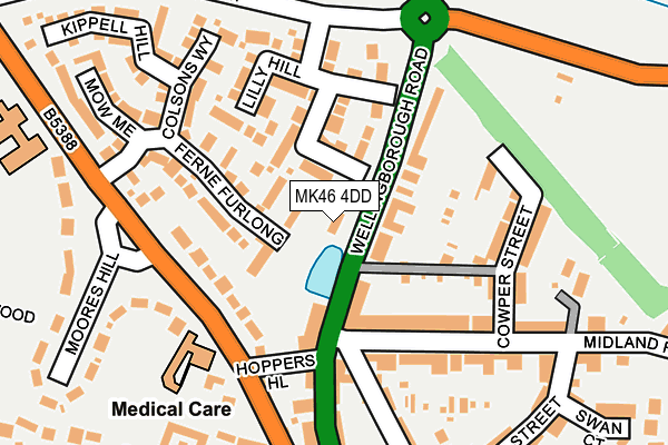 MK46 4DD map - OS OpenMap – Local (Ordnance Survey) MK46 4DD map - OS OpenMap – Local (Ordnance Survey)