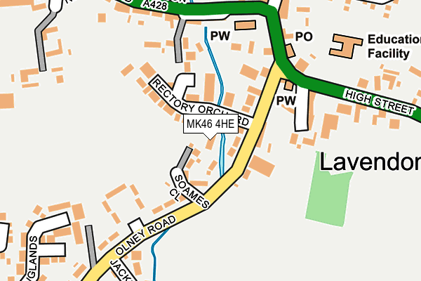 MK46 4HE map - OS OpenMap – Local (Ordnance Survey)