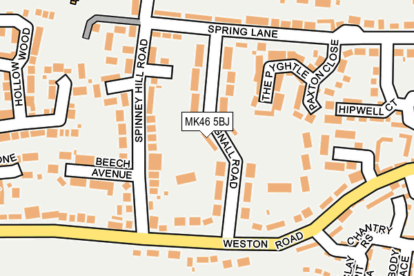 MK46 5BJ map - OS OpenMap – Local (Ordnance Survey) MK46 5BJ map - OS OpenMap – Local (Ordnance Survey)