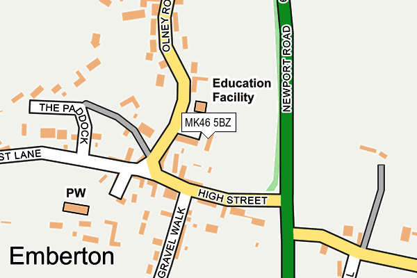 MK46 5BZ map - OS OpenMap – Local (Ordnance Survey) MK46 5BZ map - OS OpenMap – Local (Ordnance Survey)
