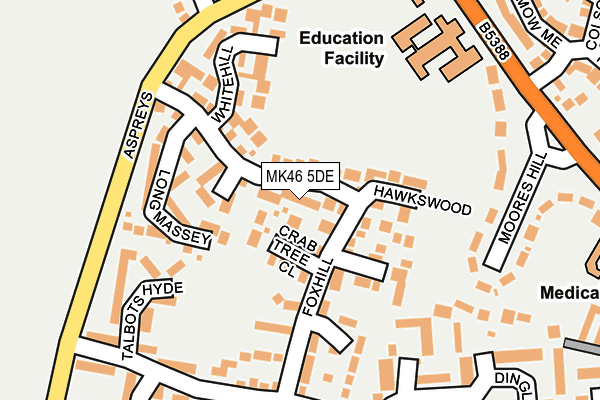 MK46 5DE map - OS OpenMap – Local (Ordnance Survey)