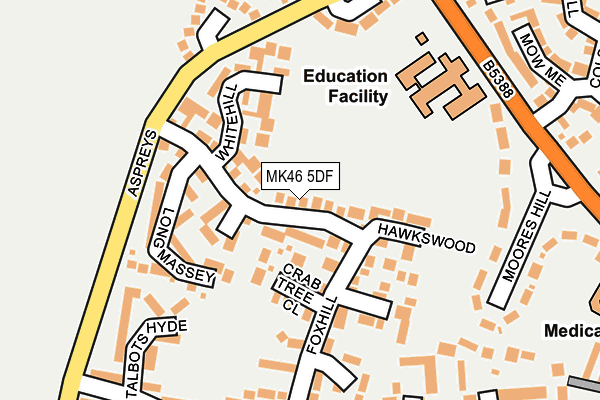 MK46 5DF map - OS OpenMap – Local (Ordnance Survey)