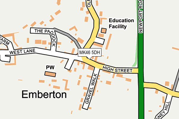 MK46 5DH map - OS OpenMap – Local (Ordnance Survey) MK46 5DH map - OS OpenMap – Local (Ordnance Survey)