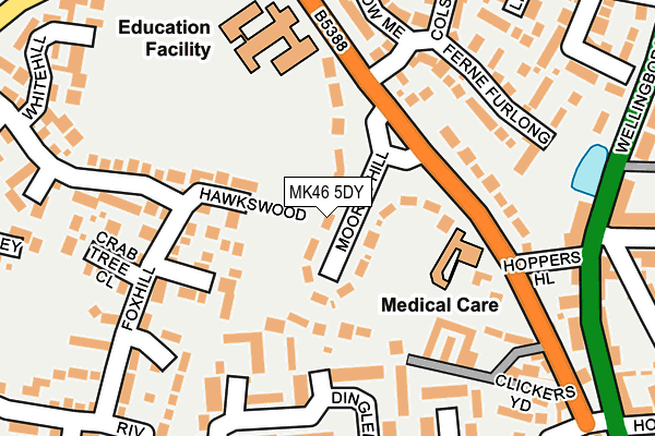 MK46 5DY map - OS OpenMap – Local (Ordnance Survey) MK46 5DY map - OS OpenMap – Local (Ordnance Survey)