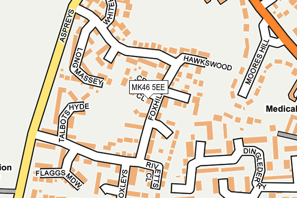 MK46 5EE map - OS OpenMap – Local (Ordnance Survey) MK46 5EE map - OS OpenMap – Local (Ordnance Survey)