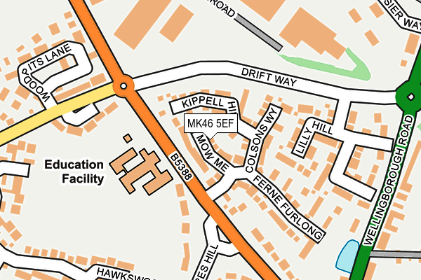 MK46 5EF map - OS OpenMap – Local (Ordnance Survey) MK46 5EF map - OS OpenMap – Local (Ordnance Survey)