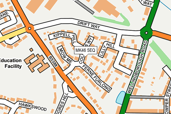MK46 5EQ map - OS OpenMap – Local (Ordnance Survey) MK46 5EQ map - OS OpenMap – Local (Ordnance Survey)