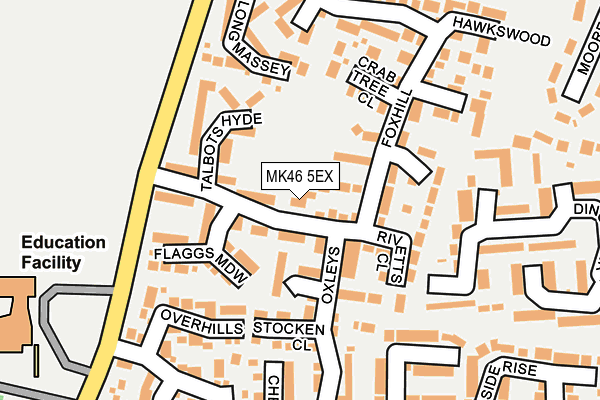 MK46 5EX map - OS OpenMap – Local (Ordnance Survey) MK46 5EX map - OS OpenMap – Local (Ordnance Survey)