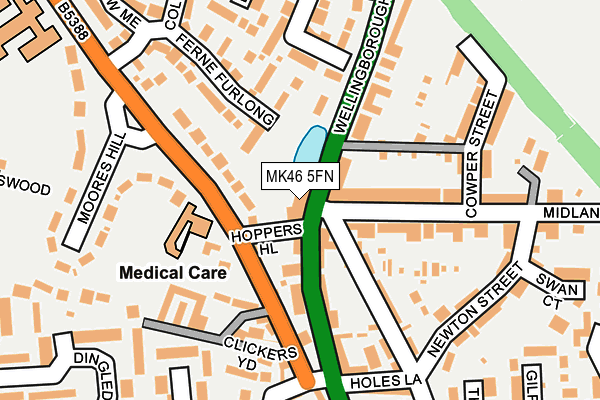 MK46 5FN map - OS OpenMap – Local (Ordnance Survey) MK46 5FN map - OS OpenMap – Local (Ordnance Survey)