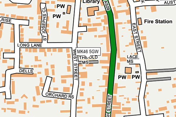 MK46 5GW map - OS OpenMap – Local (Ordnance Survey) MK46 5GW map - OS OpenMap – Local (Ordnance Survey)
