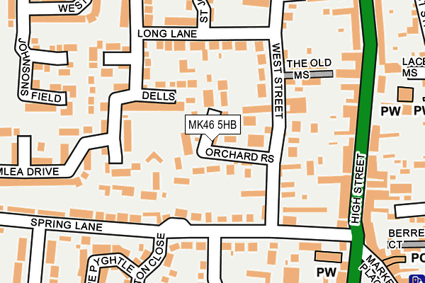 MK46 5HB map - OS OpenMap – Local (Ordnance Survey) MK46 5HB map - OS OpenMap – Local (Ordnance Survey)