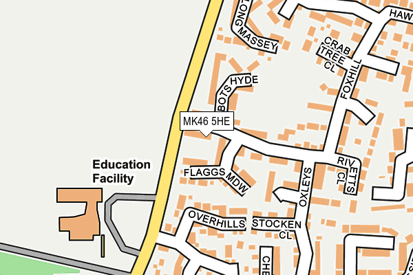 MK46 5HE map - OS OpenMap – Local (Ordnance Survey)