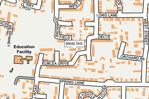 MK46 5HX map - OS OpenMap – Local (Ordnance Survey) MK46 5HX map - OS OpenMap – Local (Ordnance Survey)